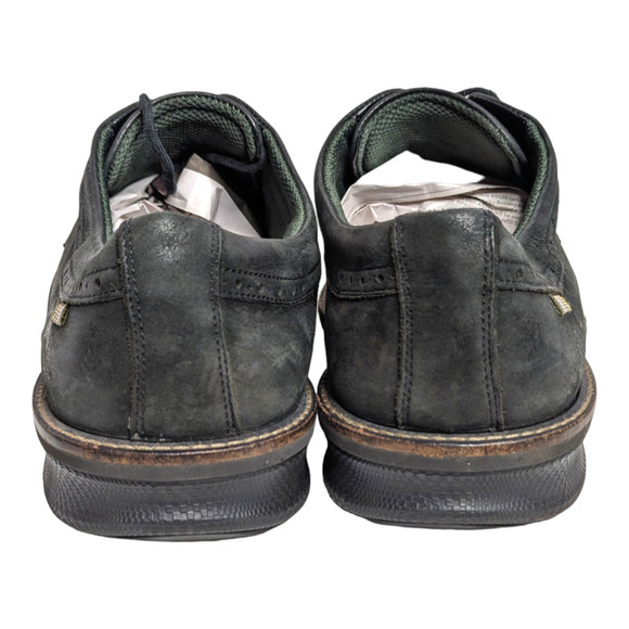 Ecco Size 44 US 10 Men's Black Nubuck Lace Up Wingtip Oxford Loafers Shoes - Picture 6 of 6